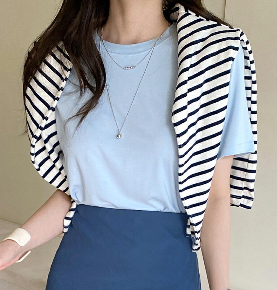 レーヨン混半袖Tシャツ・全8色・t71946 レディース 【tops】Tシャツ トップス 単色 無地 シンプル 半袖 レーヨン混 パステル ベーシック カラバリ 春 夏 カジュアル 可愛い かわいい 韓国ファッション ハイホリHIHOLLI