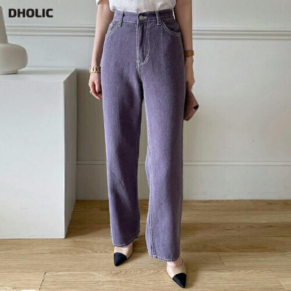 ステッチワイドカラーパンツ・全3色・t72163 レディース 【pt】ボトムス ロング ロングパンツ ステッチ ワイド ストレート ハイウエスト カラーパンツ 無地 シンプル 体型カバー フェミニン カジュアル 春 秋 韓国ファッション ハイホリHIHOLLI