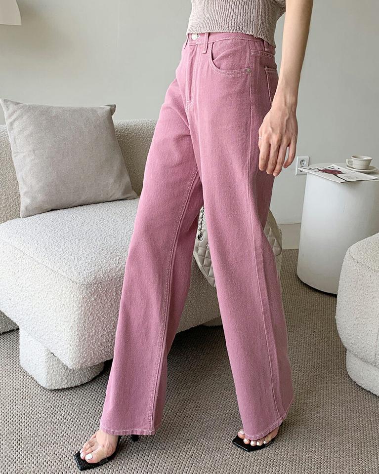 ステッチワイドカラーパンツ・全3色・t72163 レディース 【pt】ボトムス ロング ロングパンツ ステッチ ワイド ストレート ハイウエスト カラーパンツ 無地 シンプル 体型カバー フェミニン カジュアル 春 秋 韓国ファッション ハイホリHIHOLLI