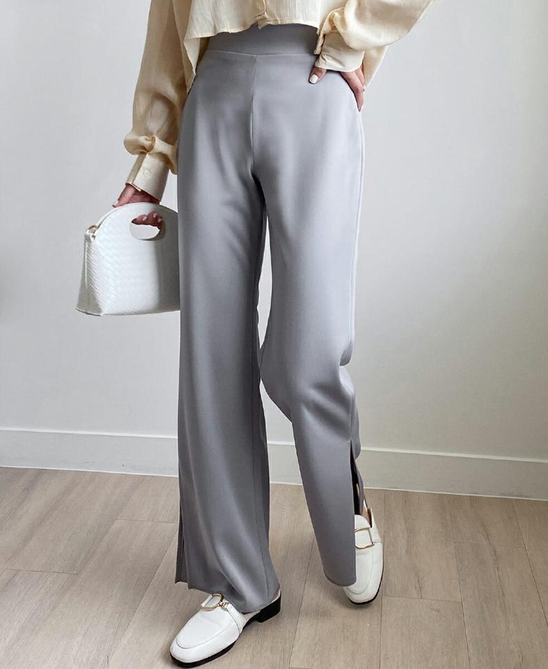 サイドスリットストレッチフレアパンツ・全4色・t00508 レディース 【pt】パンツ ズボン ロングパンツ 長ズボン 単色 無地 シンプル ベーシック ストレッチ 伸縮性 履き心地 カジュアル サイドスリット ハイウエスト 春 夏 秋 韓国ファッション