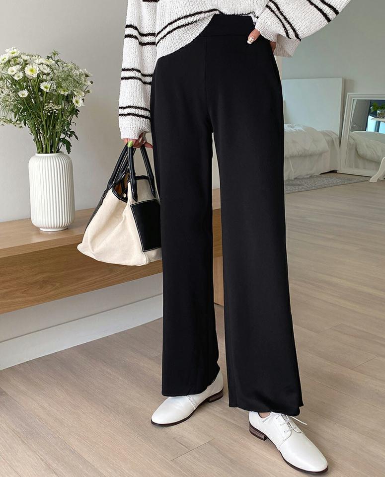 サイドスリットストレッチフレアパンツ・全4色・t00508 レディース 【pt】パンツ ズボン ロングパンツ 長ズボン 単色 無地 シンプル ベーシック ストレッチ 伸縮性 履き心地 カジュアル サイドスリット ハイウエスト 春 夏 秋 韓国ファッション