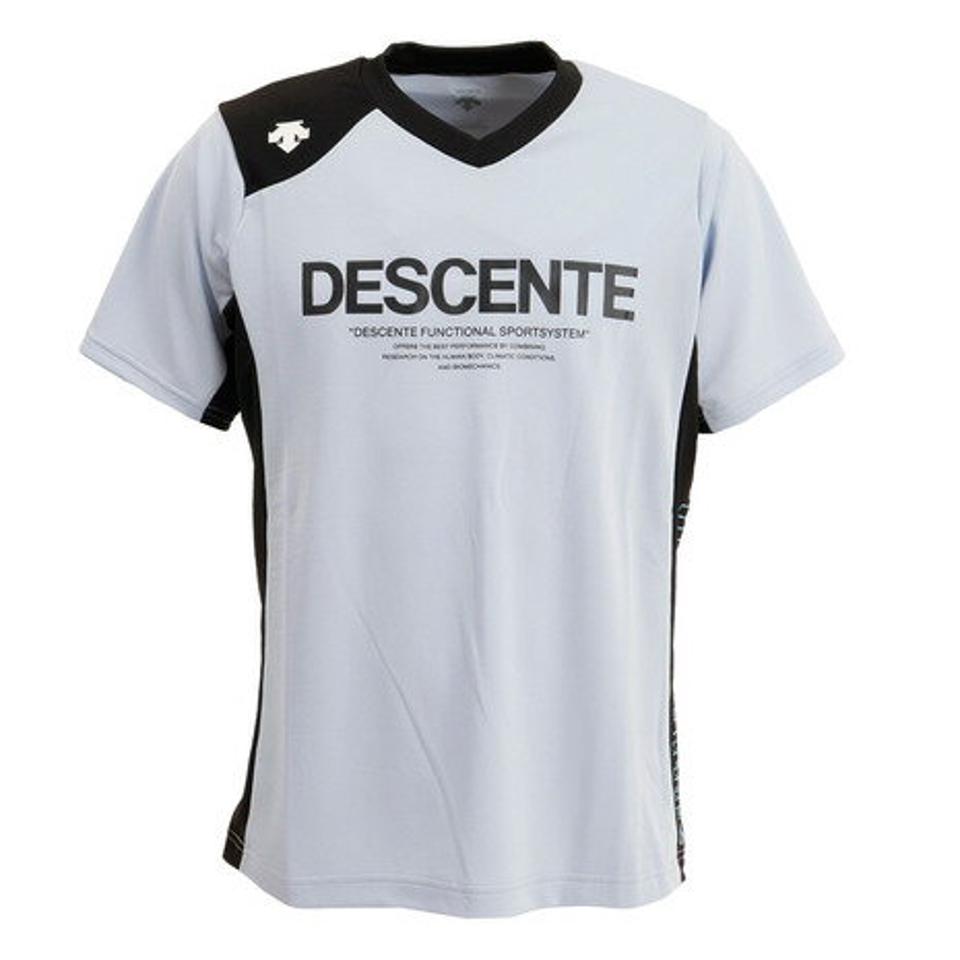 【10%OFFクーポン 対象ウェア2点以上購入で 5/5まで】デサント（DESCENTE） バレーボールウェア 半袖プラクテイスシャツ DVURJA56 WH （メンズ）