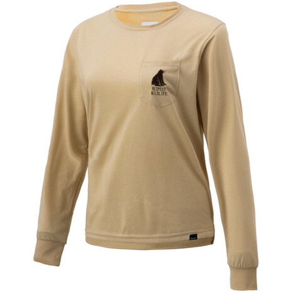 マーモット（Marmot） 長袖シャツ ロンT ポケットロングスリーブティー TOWRJB43YY HNT コラボ UVカット 熊 トップス カジュアル ワンポイント （レディース）