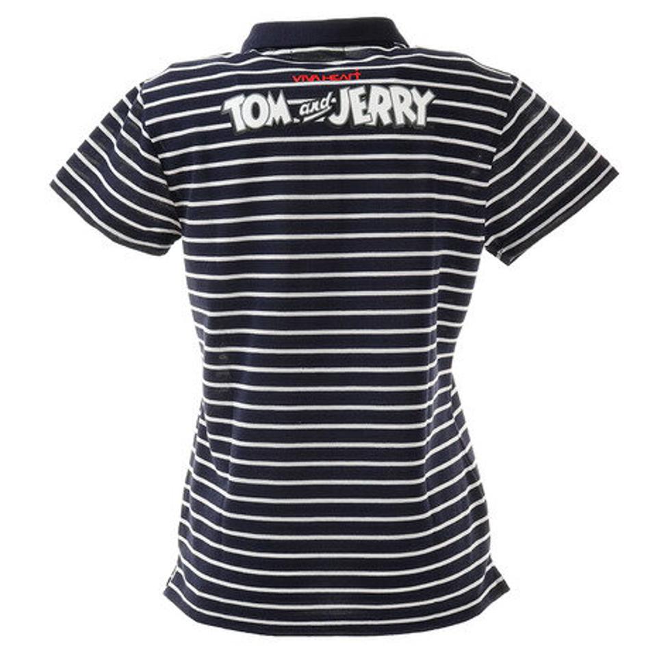 ビバハート（VIVA HEART） ゴルフウエア ポロシャツ レディース TOM&JERRYコラボ ボーダー半袖ポロシャツ 015-22441-098 （レディース）