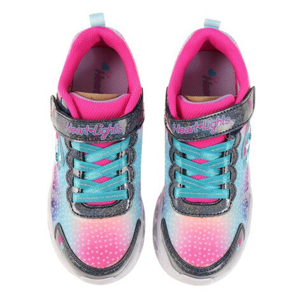 スケッチャーズ（SKECHERS）（キッズ） スニーカー ジュニア ネイビー ラベンダー フリッターハートライツ FLUTTER HEART LIGHTS 302315L