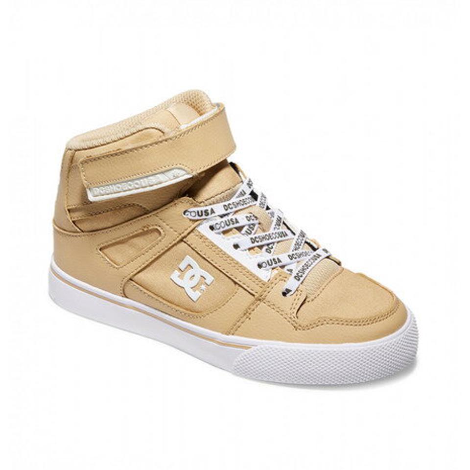 ディーシー・シュー（DC SHOE）（キッズ） Ksピュア ハイトップ Ks PURE HIGH-TOP SE EV SN キャメル ホワイトブラウン 22SP DK221009 キッズ スニーカー