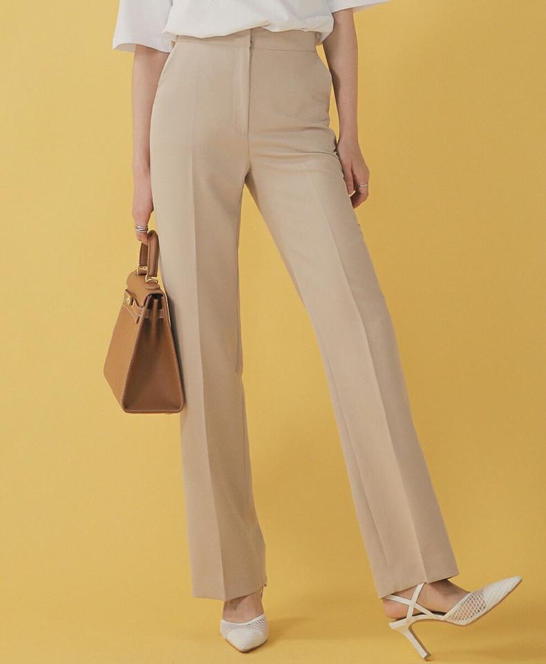 ストレートスラックス・全3色・t00259 レディース 【pt】パンツ ロング丈 スラックス 単色 無地 シンプル ベーシック ストレート オフィスカジュアル パステル 上品 フェミニン きれいめ 大人っぽ 春 夏 秋 冬 韓国ファッション ハイホリHIHOLLI