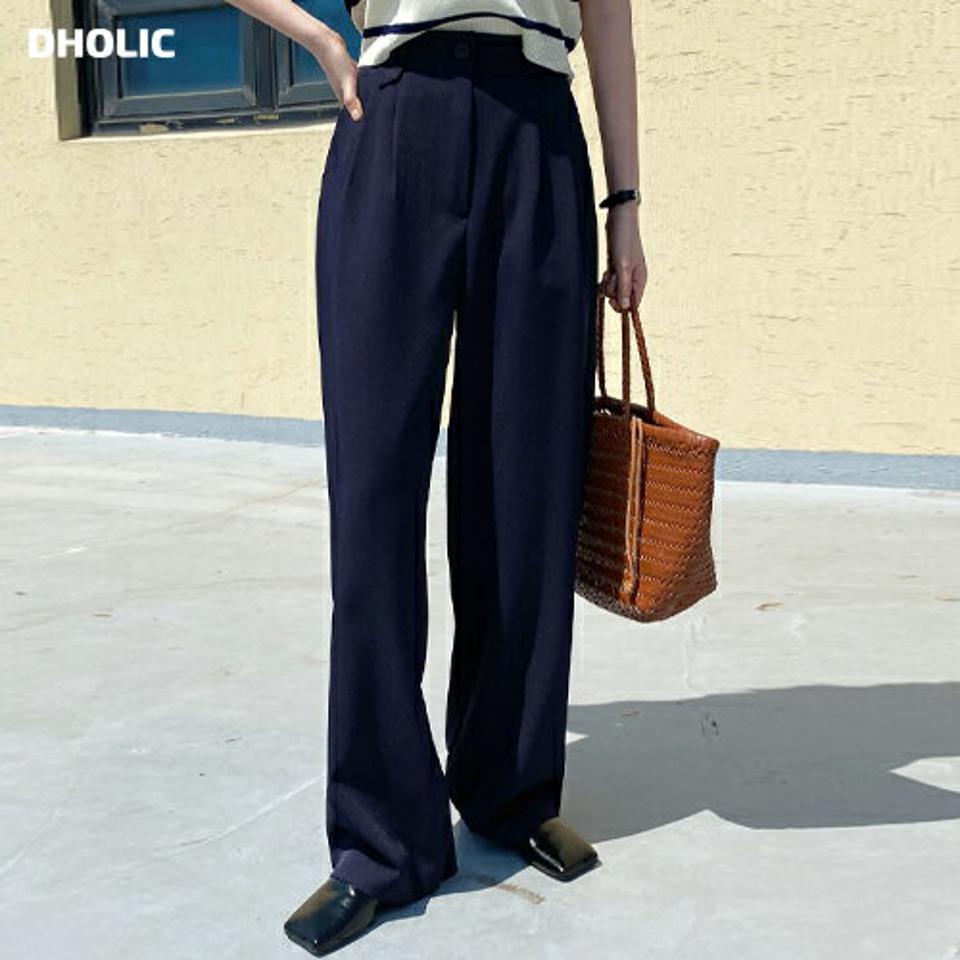 ワイドループタックスラックス・全3色・t67015 レディース 【pt】スラックス パンツ ズボン ロングパンツ 長ズボン タック ワイドスラックス 単色 無地 シンプル ベーシック ハイウエスト 大人 オフィスカジュアル 春 夏 韓国ファッション