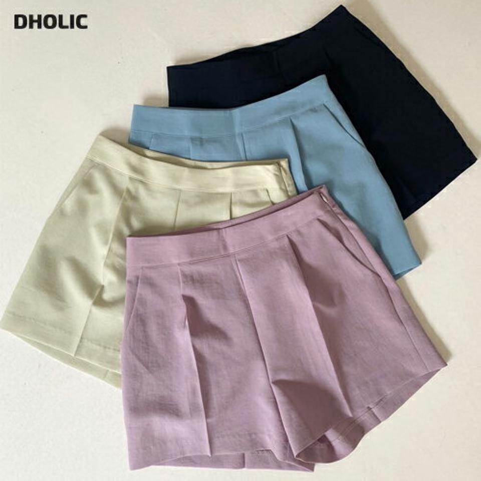 ハイウエストタックショートパンツ・全4色・t67209 レディース 【pt】パンツ ズボン ショートパンツ　短パン 単色 無地 シンプル ベーシック カラーパンツ ハイウエスト タック きれいめ 大人 ピンク 水色 ダーツ 春 夏 韓国ファッション