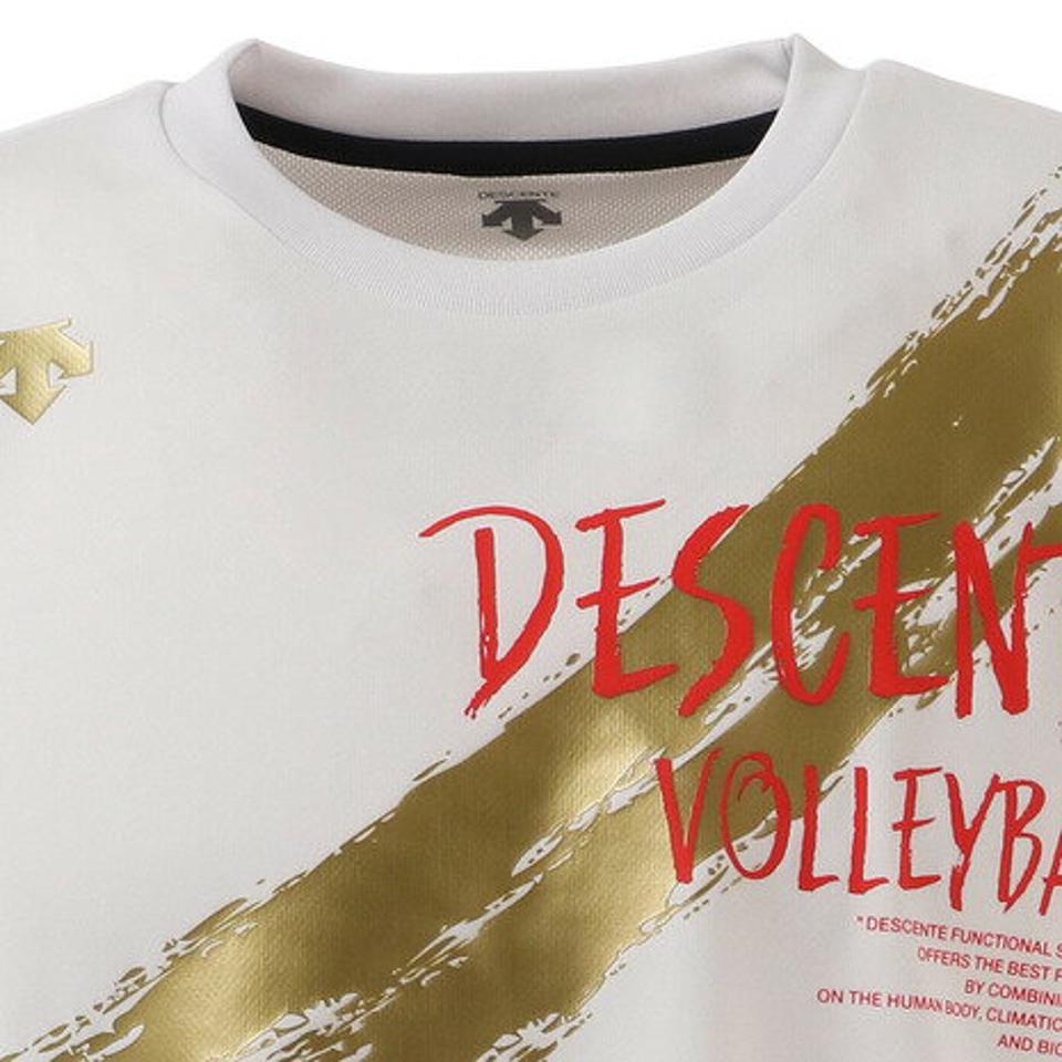 【10%OFFクーポン対象 8/3まで】デサント(DESCENTE) バレーボールウェア DPP半袖プラクティスシャツ DX-B0946XB WH (メンズ、レディース)