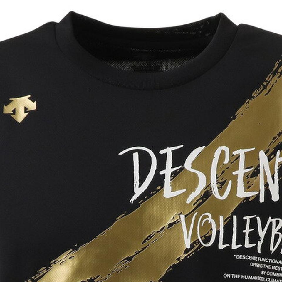 デサント(DESCENTE) バレーボールウェア DPP半袖プラクティスシャツ DX-B0946XB BK (メンズ、レディース)