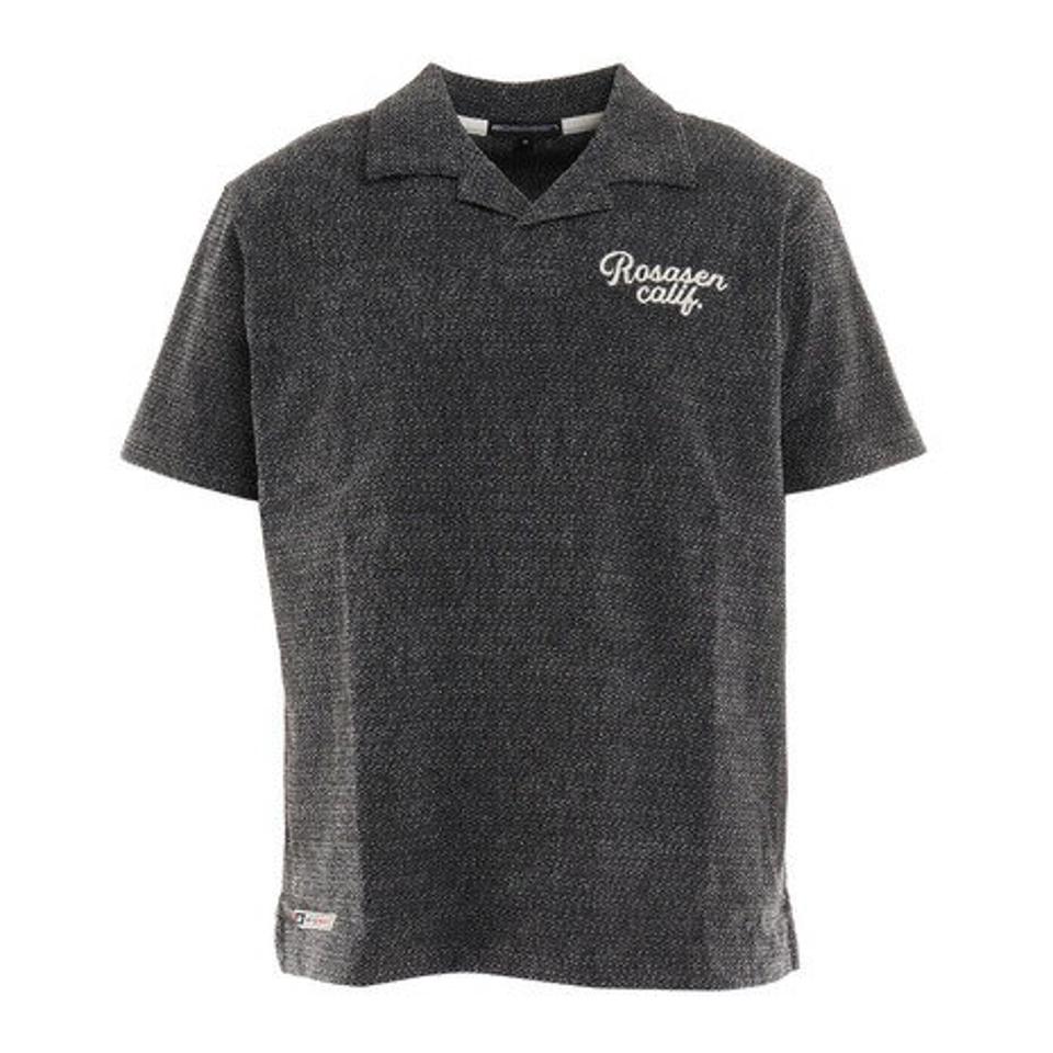 ROSASEN(メンズ)ゴルフウェア 春夏 吸汗速乾 ストレッチ 今治パイル 半袖ポロシャツ 044-26343-098