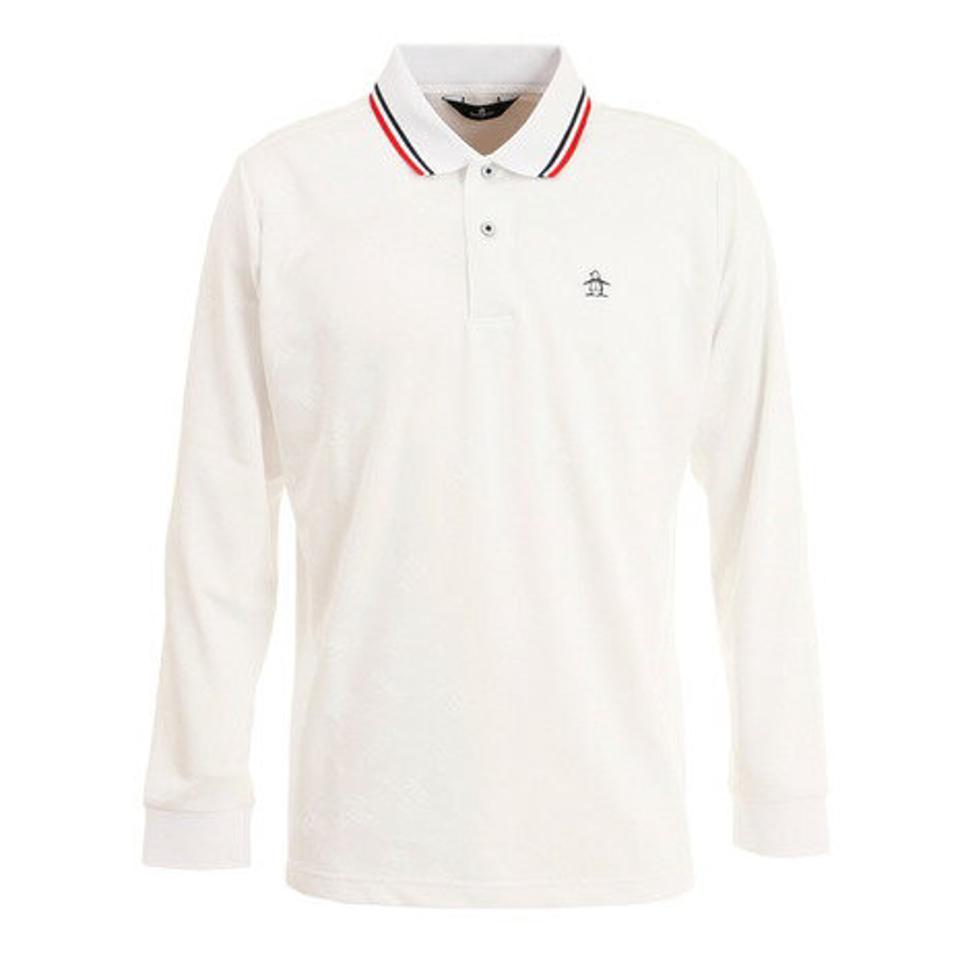 マンシングウエア(MUNSING WEAR) ゴルフウェア マットアンドシャインモチーフ長袖シャツ MGMTJB01CH WH00 (メンズ)