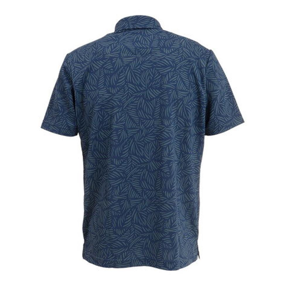 マンシングウエア(MUNSING WEAR) ゴルフウェア アウトラスト鹿の子リーフ柄半袖シャツ MGMTJA01CH NV00 (メンズ)