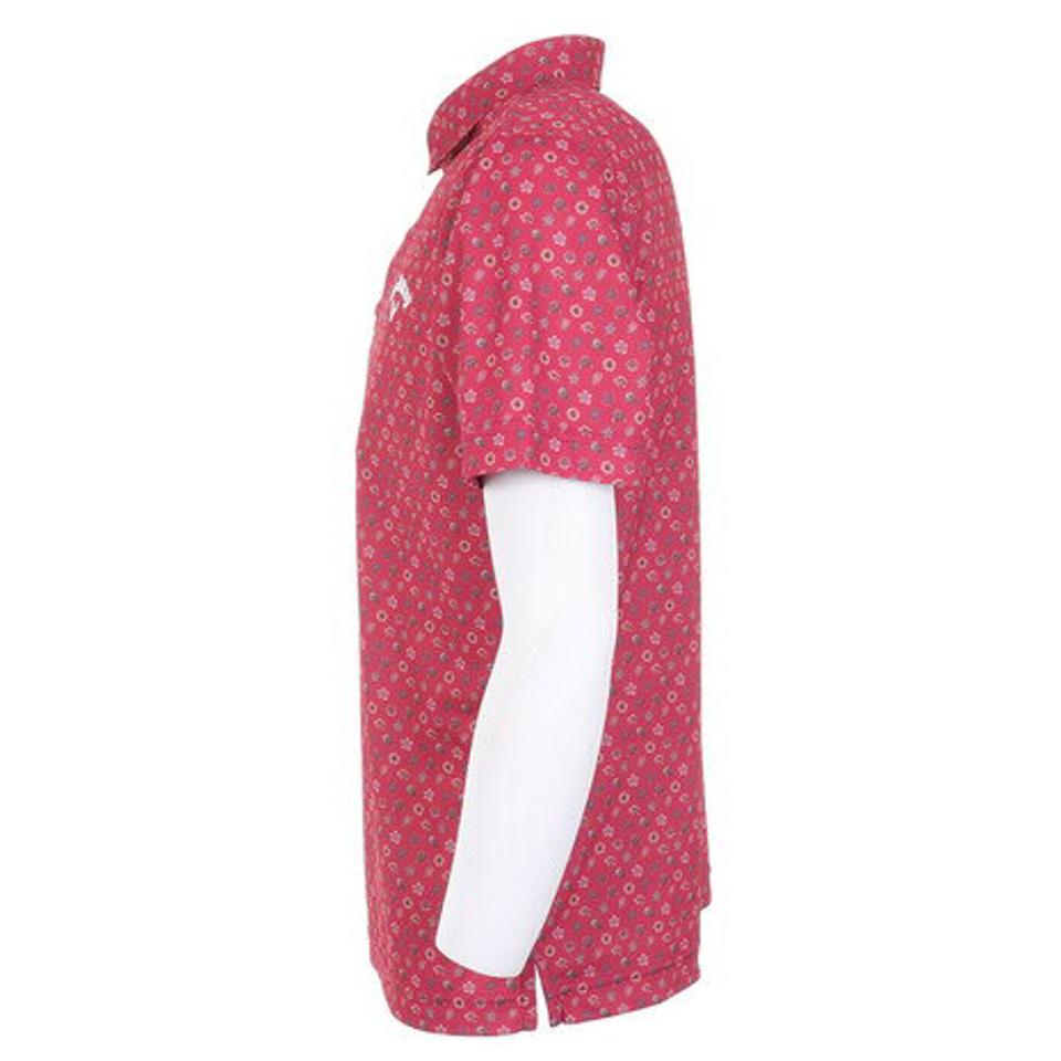 キャロウェイ(CALLAWAY)(メンズ) ゴルフウェア 吸汗速乾 UVカット ひんやり スモールフラワープリントカノコ 半袖ポロシャツ C22134113