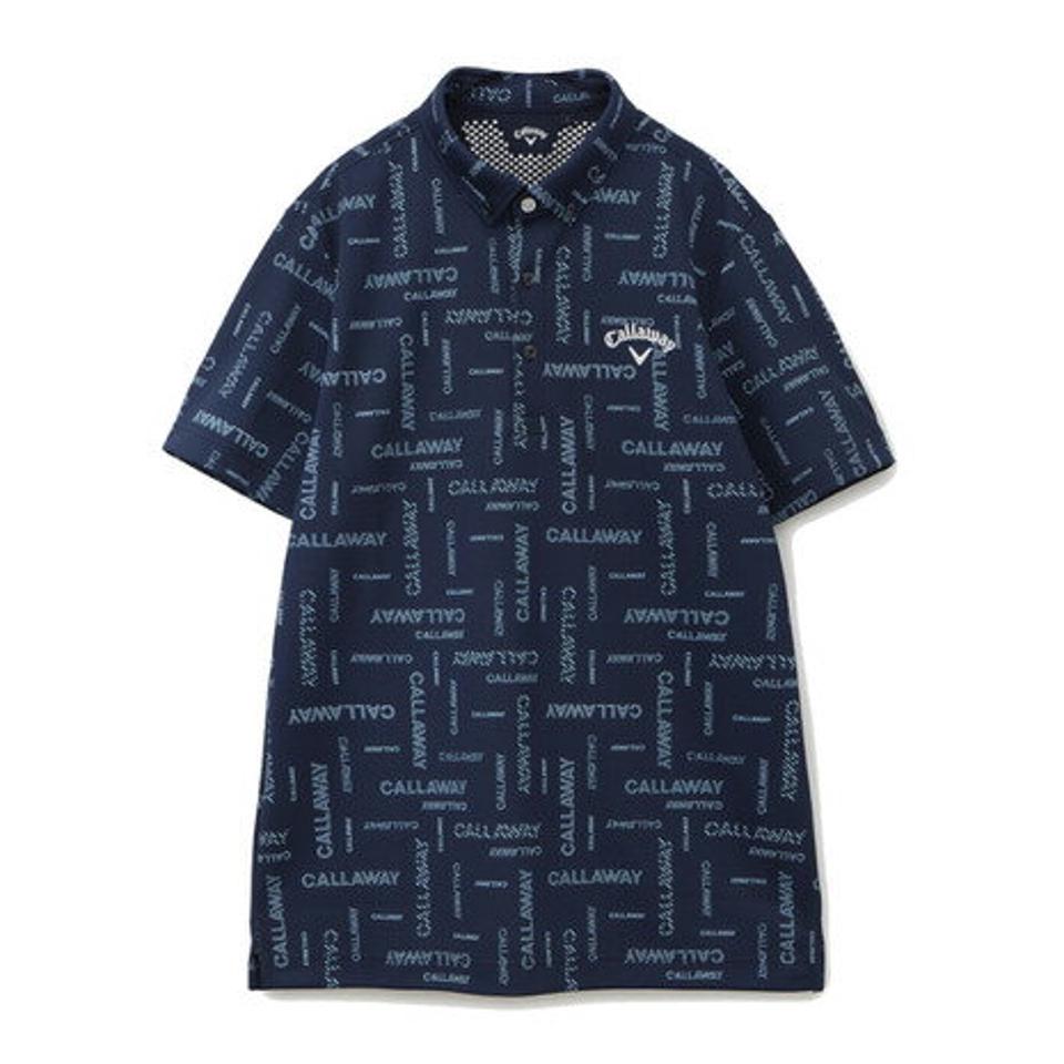 キャロウェイ(CALLAWAY) ゴルフウェア 吸汗速乾 UVカット 高通気 タイポグラフィ プリントカノコ 半袖ポロシャツ C22134107 (メンズ)