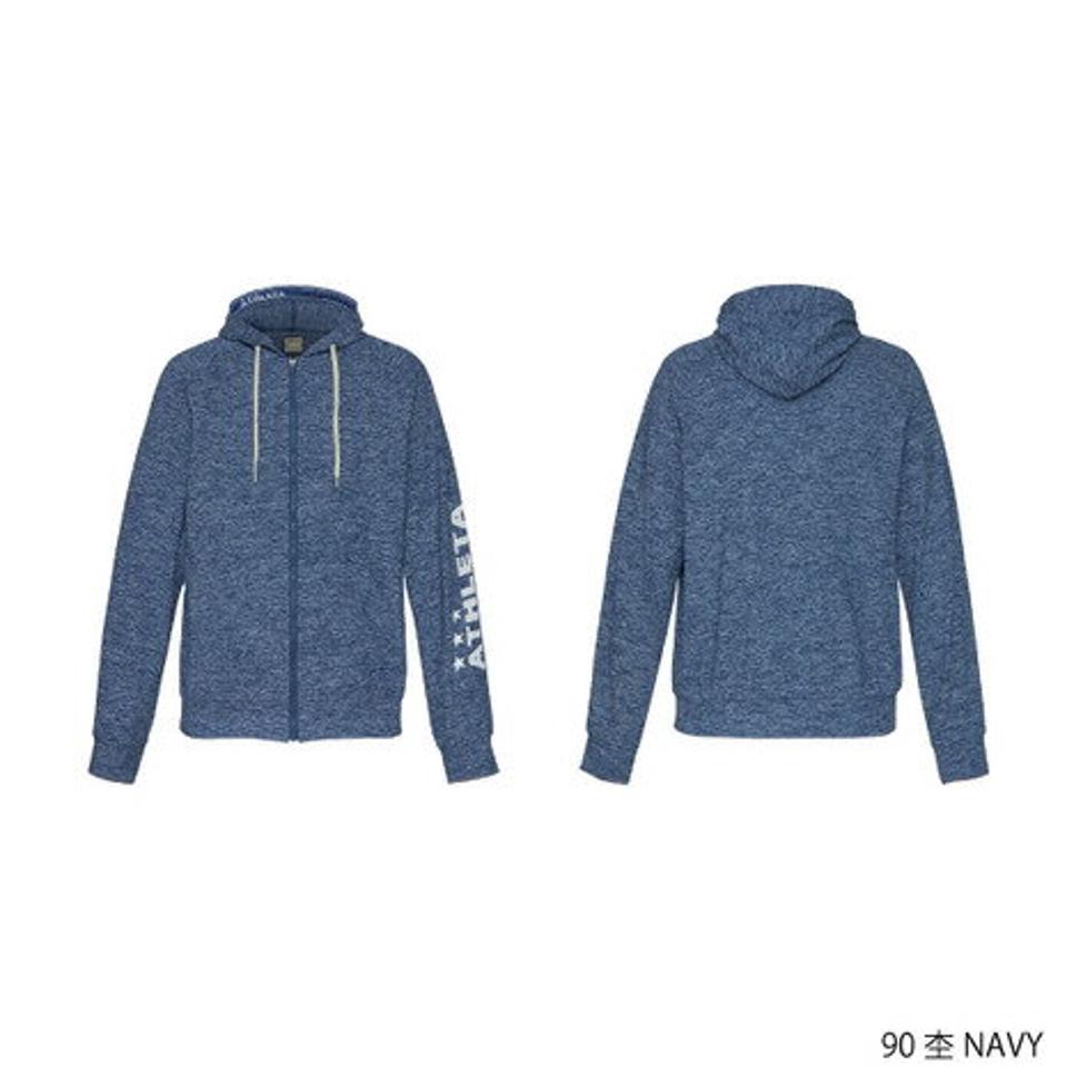 【10％OFFクーポン 2日まで】アスレタ（ATHLETA）（メンズ）カラー杢スウェットZIPパーカー 3359 NVY スポーツウェア