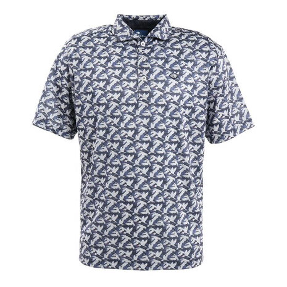 フィドラ(FIDRA)(メンズ)ゴルフウェア 接触冷感 吸水 速乾 ストレッチ バードプリント 半袖ポロシャツ FD5MTG15