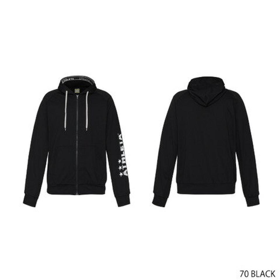 アスレタ（ATHLETA）（メンズ）カラー杢スウェットZIPパーカー 3359 BLK スポーツウェア