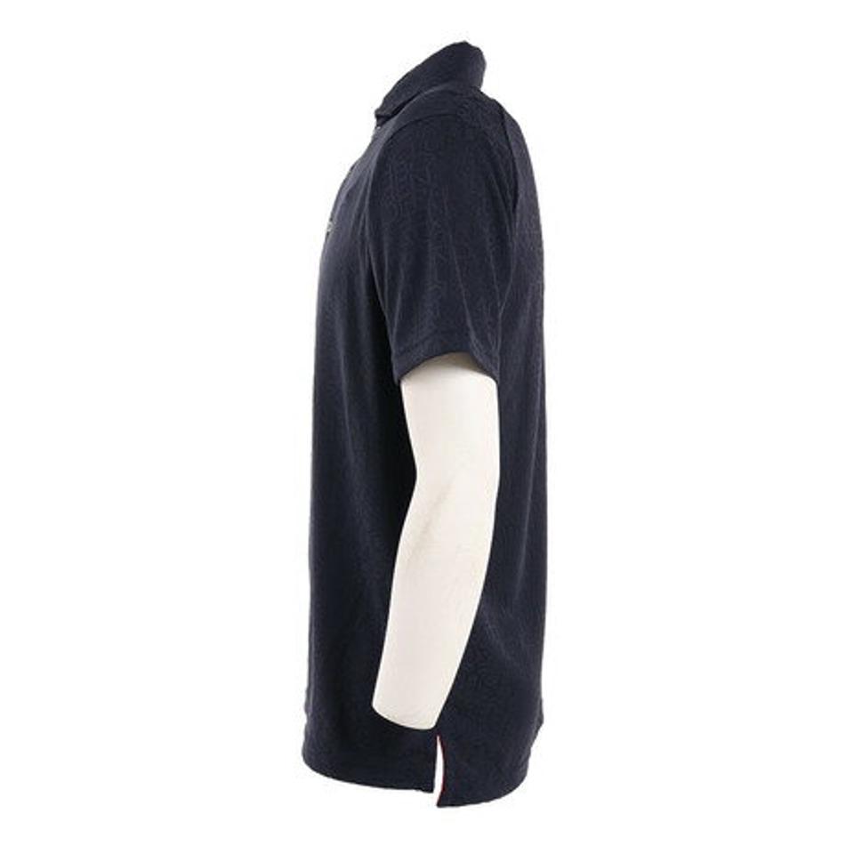 クランク(CLUNK)(メンズ)ゴルフウェア ジャガード ドライプラス半袖ポロシャツ CL5MTG03 NVY