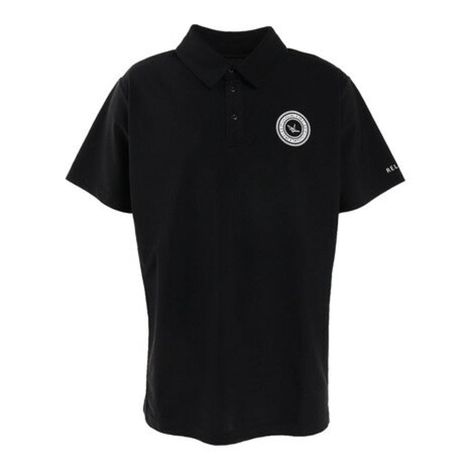 1PIU1UGUALE3 RELAX(1PIU1UGUALE3 RELAX) ゴルフウェア 軽快 ストレッチ バックロゴ 半袖ポロシャツ USH-22005 black (メンズ)