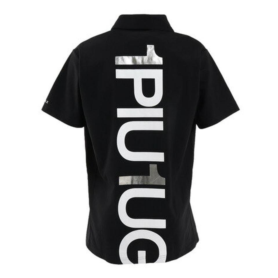 1PIU1UGUALE3 RELAX(1PIU1UGUALE3 RELAX) ゴルフウェア 軽快 ストレッチ バックロゴ 半袖ポロシャツ USH-22005 black (メンズ)