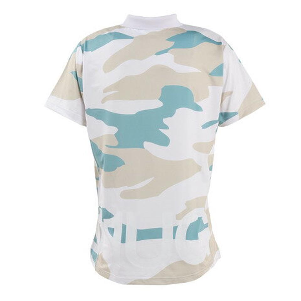 1PIU1UGUALE3 RELAX(1PIU1UGUALE3 RELAX) ゴルフウェア 軽快 ストレッチ カモ柄 半袖ポロシャツ USH-22003 green (メンズ)