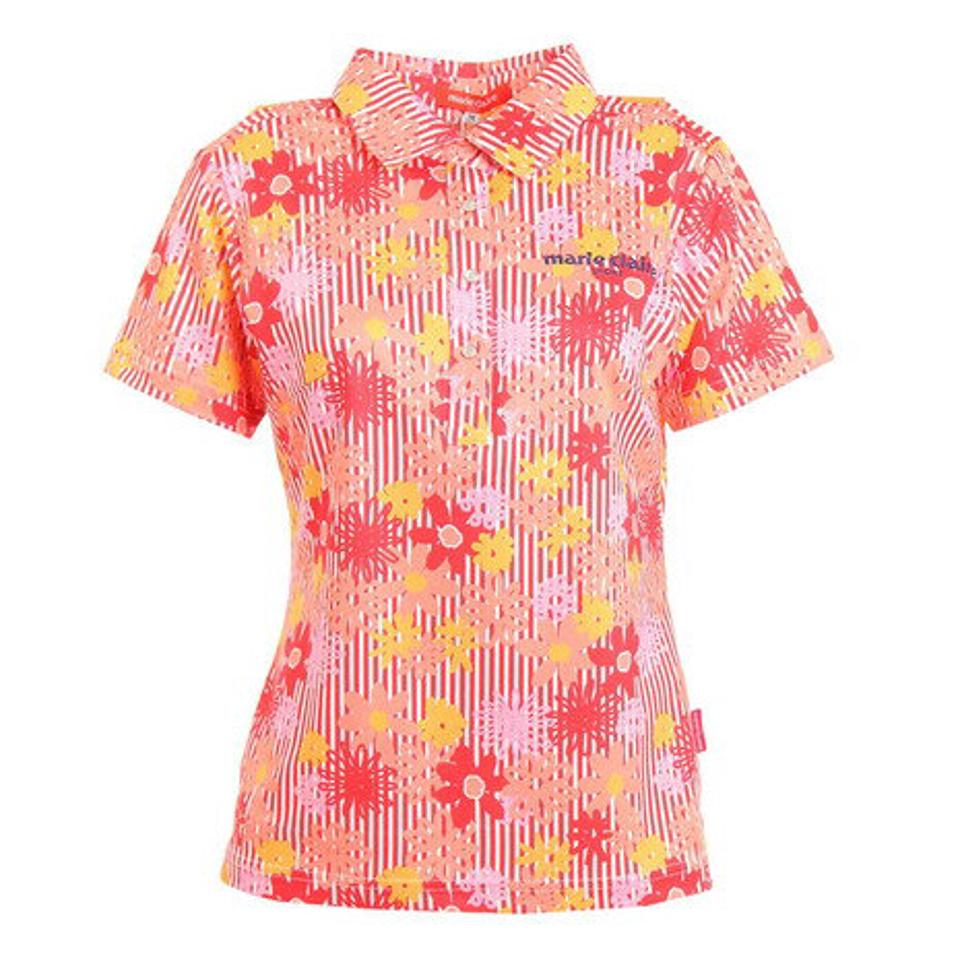 マリ・クレール スポール（marie claire sport） ゴルフウェア 吸汗速乾 UVカット ひんやり 花柄 半袖ポロシャツ 712609 （レディース）
