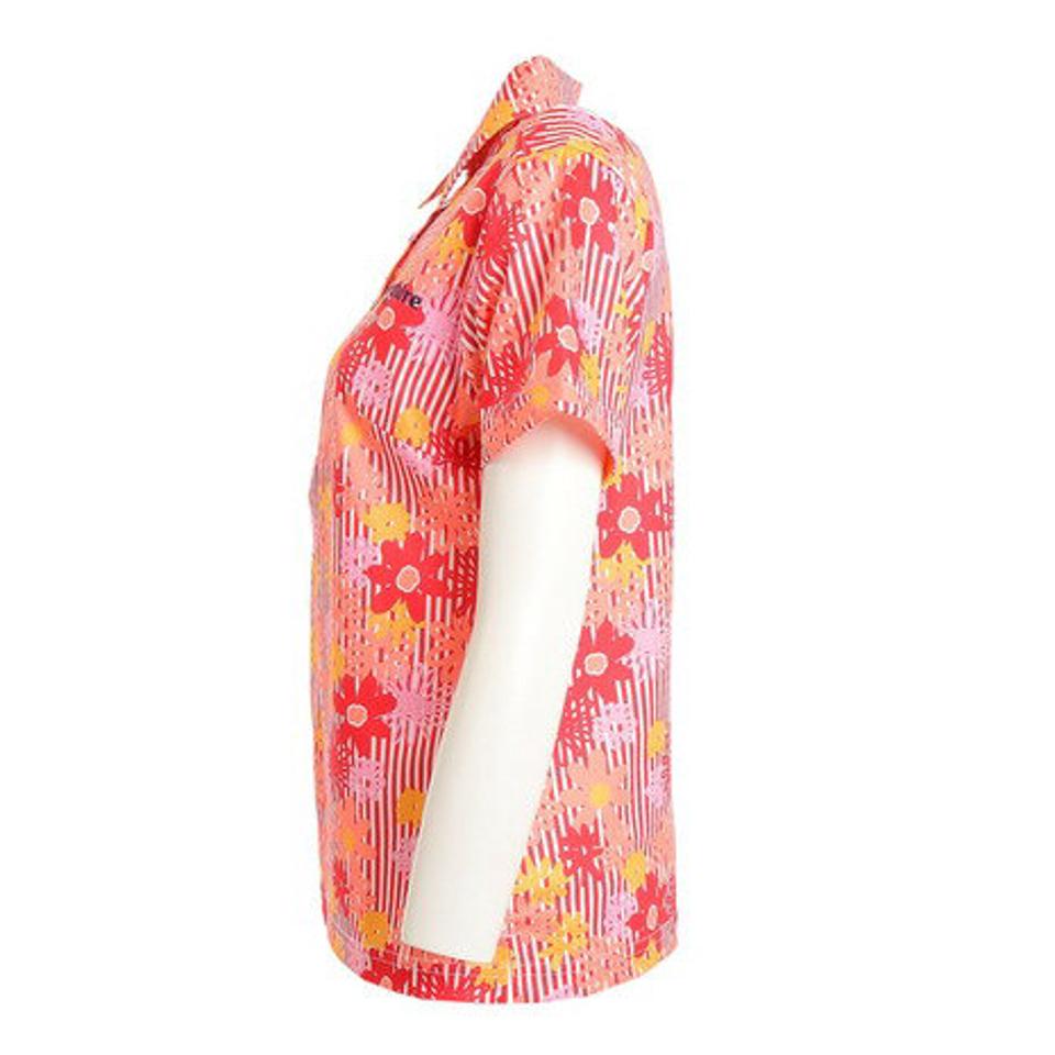 マリ・クレール スポール（marie claire sport） ゴルフウェア 吸汗速乾 UVカット ひんやり 花柄 半袖ポロシャツ 712609 （レディース）