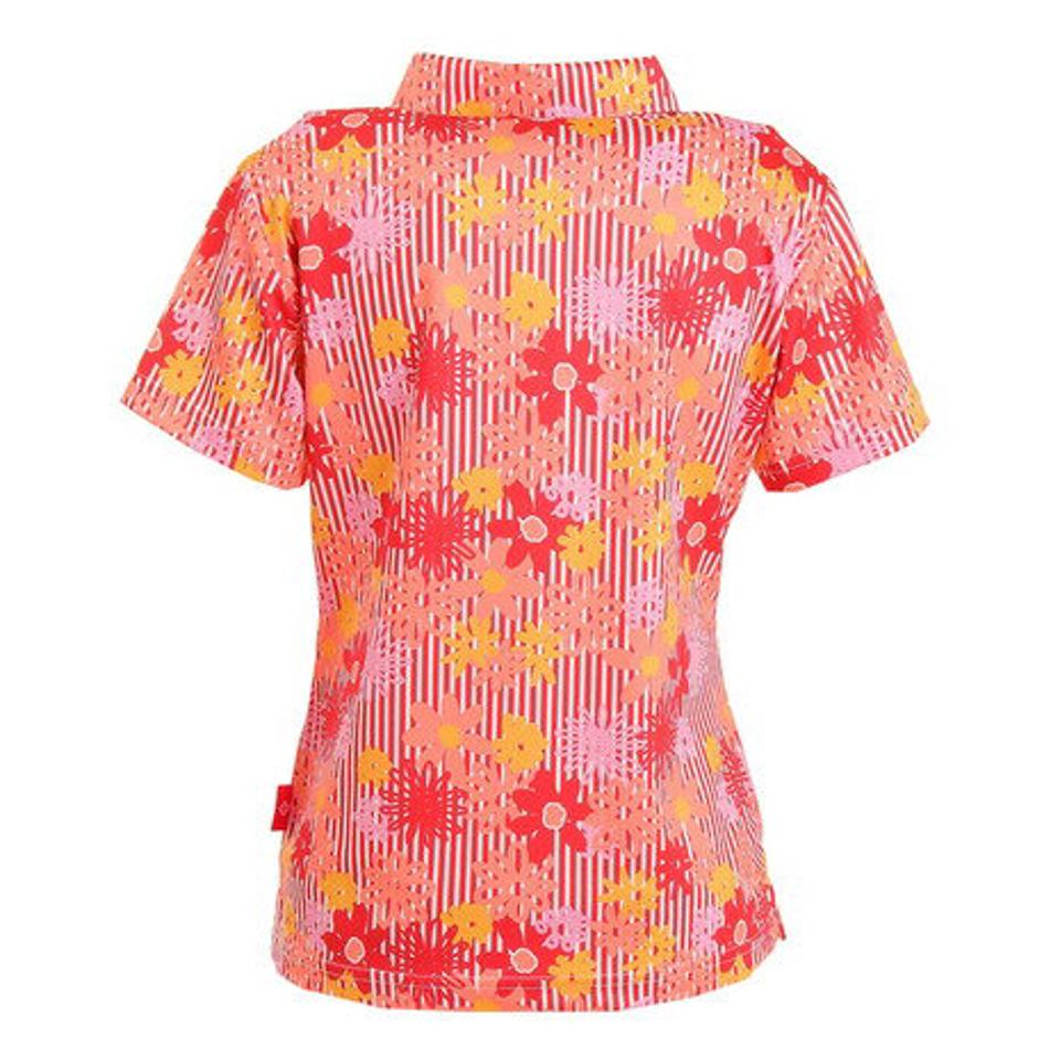 マリ・クレール スポール（marie claire sport） ゴルフウェア 吸汗速乾 UVカット ひんやり 花柄 半袖ポロシャツ 712609 （レディース）