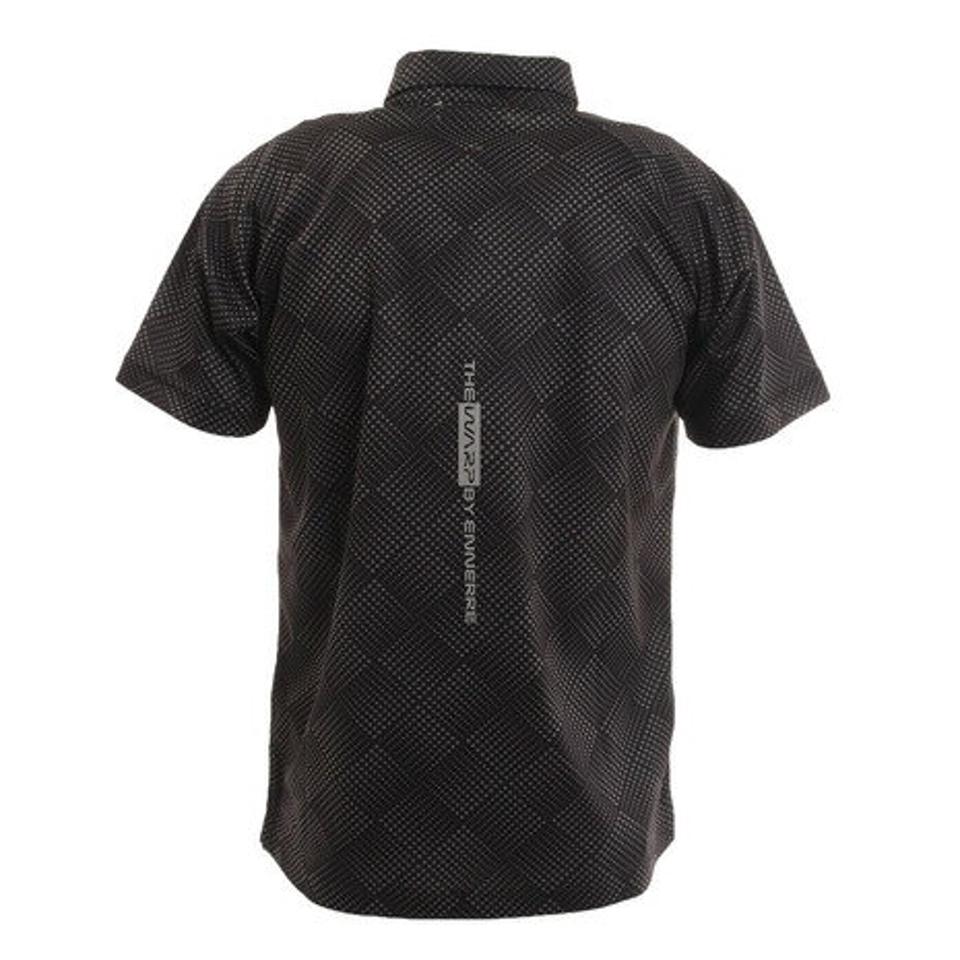 ザ・ワープ・バイ・エネーレ（The Warp By Ennerre） ゴルフウェア ジオメトリック ドライプラス ポロシャツ WG5MTG08 BLK （メンズ）