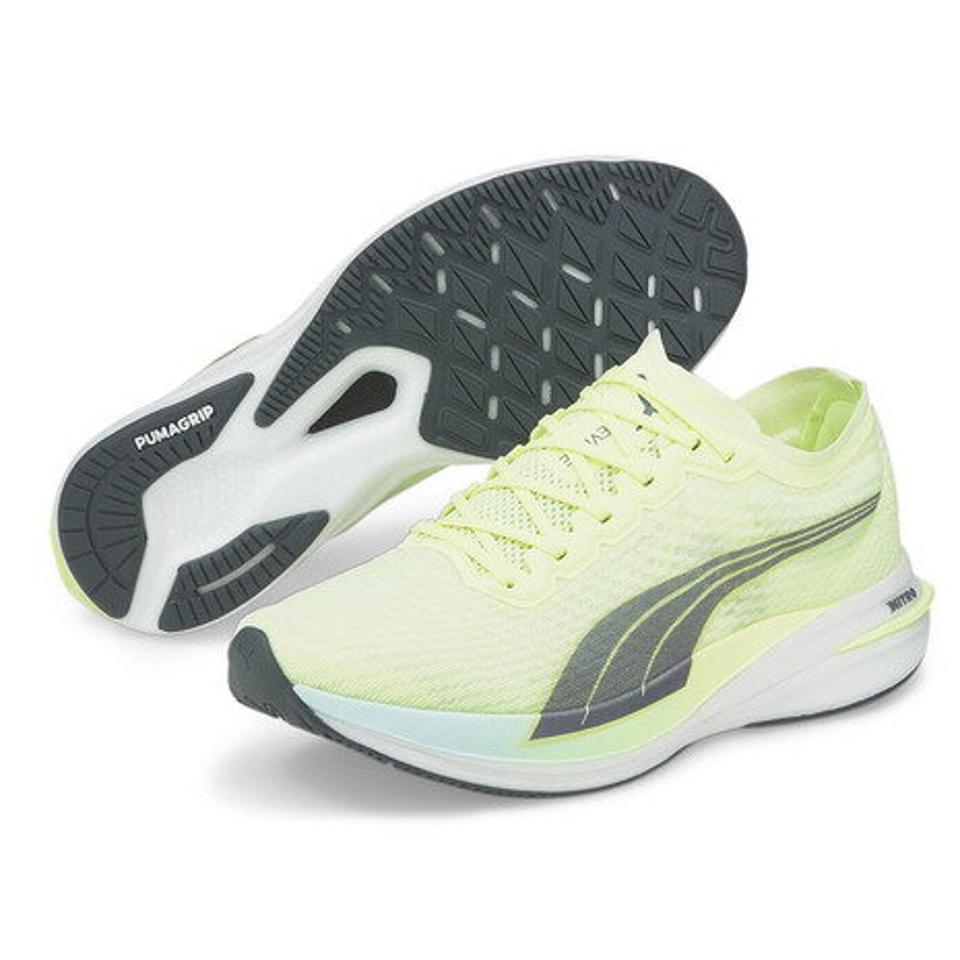 【2点10%OFFクーポン対象！4/18まで】プーマ（PUMA）（メンズ）ランニングシューズ ディヴィエイト ニトロ イエロー 19444913 スニーカー 厚底 プレート トレーニング ジョギング 軽量 駅伝 部活