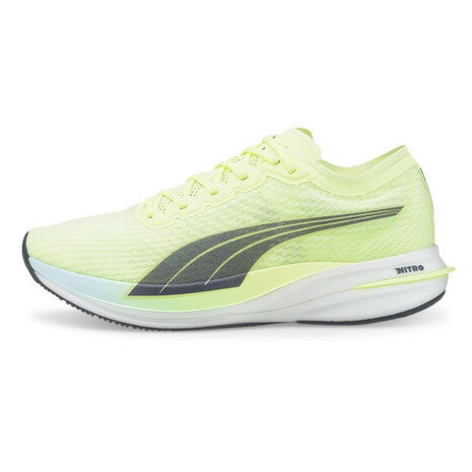 【2点10%OFFクーポン対象！4/18まで】プーマ（PUMA）（メンズ）ランニングシューズ ディヴィエイト ニトロ イエロー 19444913 スニーカー 厚底 プレート トレーニング ジョギング 軽量 駅伝 部活