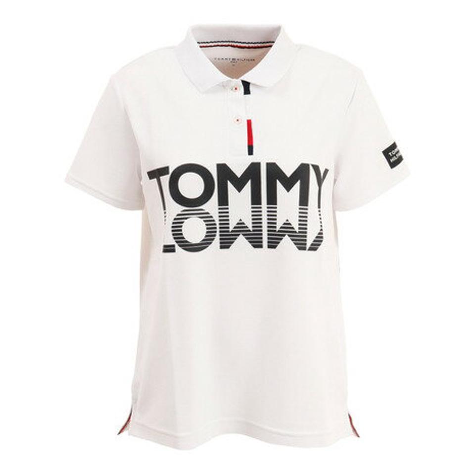 トミーヒルフィガー(TOMMY HILFIGER) ゴルフウェア 吸汗速乾 UVカット 抗菌防臭 TOMMYフロントロゴ 半袖ポロシャツ THLA235-WHT (レディース)