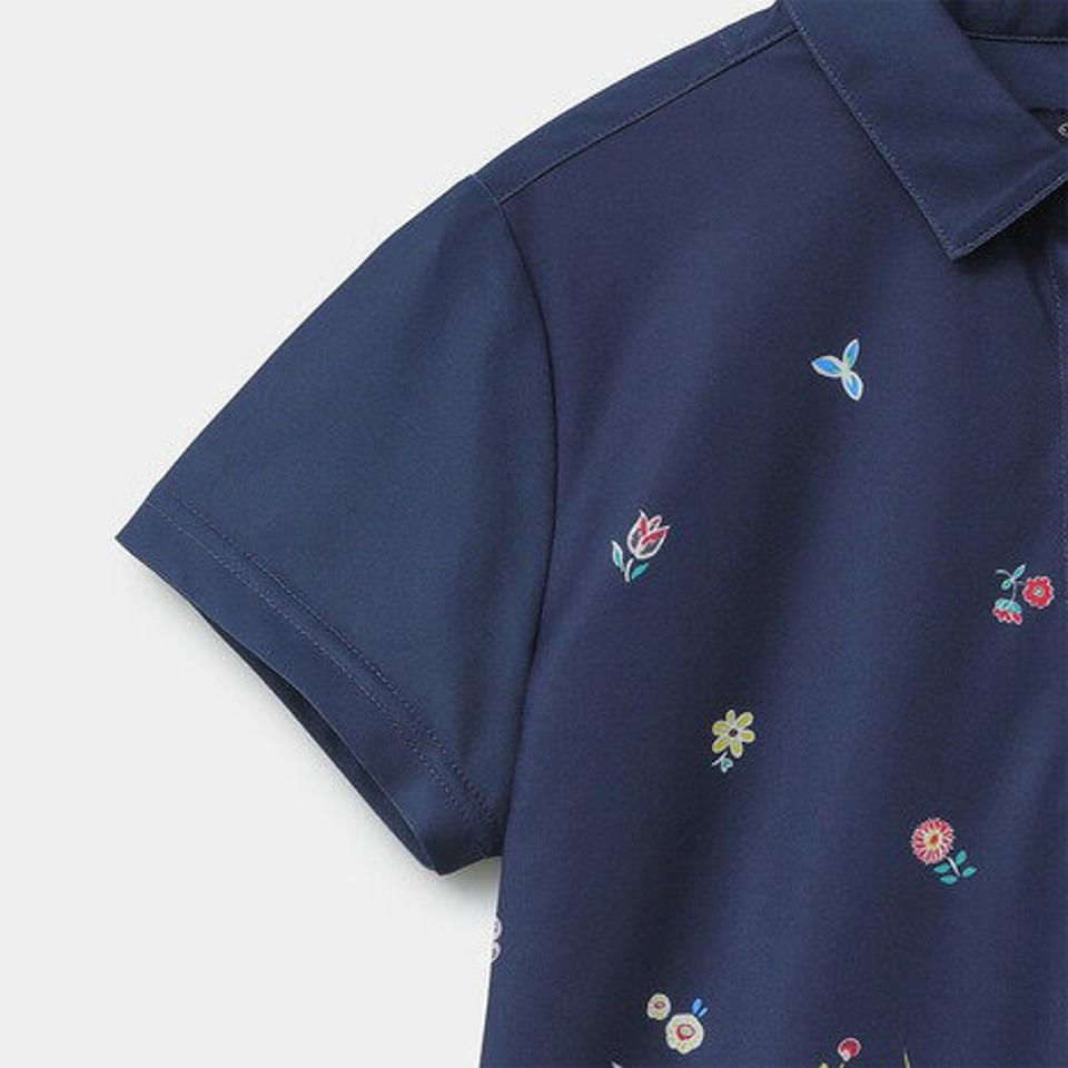 キャロウェイ(CALLAWAY)(レディース) ゴルフウェア UVカット ECO素材 ストレッチ フラワープリントカノコ 半袖シャツ C22134202