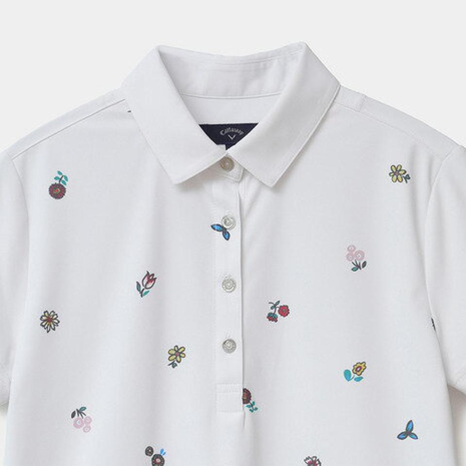 キャロウェイ(CALLAWAY) ゴルフウェア フラワープリントカノコ 半袖シャツ C22134202-1030 (レディース)