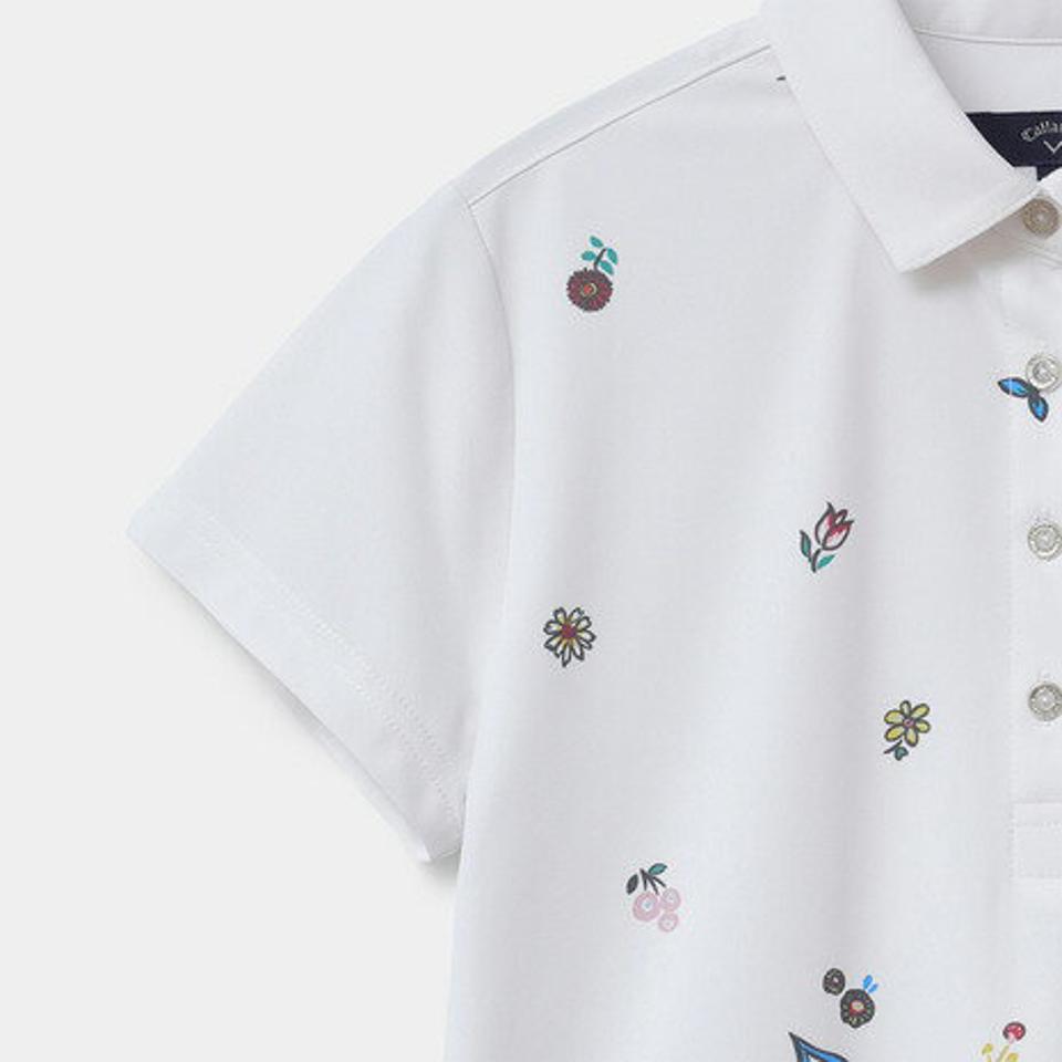 キャロウェイ(CALLAWAY) ゴルフウェア フラワープリントカノコ 半袖シャツ C22134202-1030 (レディース)