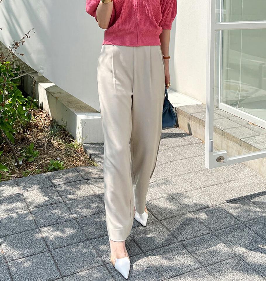 リネン混サイド配色ワイドスラックス・全3色・t72212 レディース 【pt】スラックス パンツ ロング丈 単色 無地 シンプル ベーシック オフィスカジュアル きれいめ カジュアル フェミニン リネン混 ワイド 春 夏 韓国ファッション ハイホリHIHOLLI