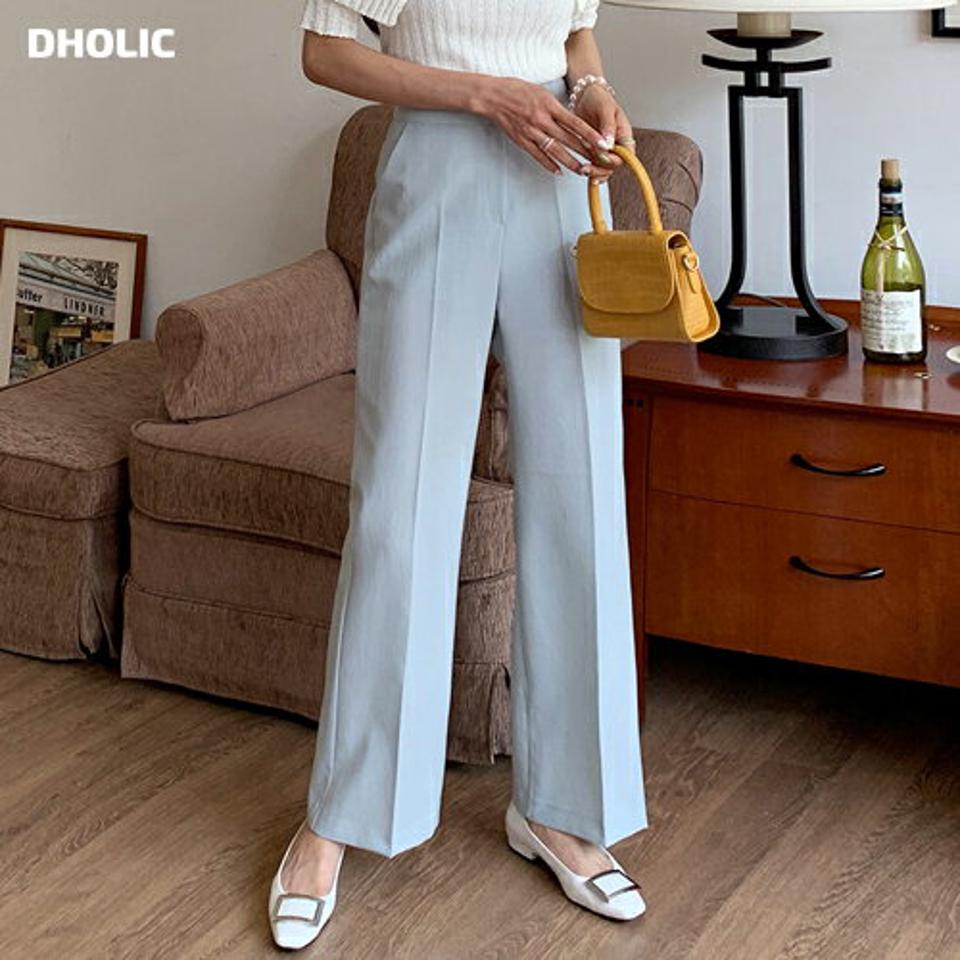 ワイドストレートスラックス・全2色・t00560 レディース 【pt】韓国ファッション ボトムス ロング ロングパンツ スラックスパンツ スラックス ワイド ストレート ハイウエスト 無地 シンプル 体型カバー フェミニン カラーパンツ カジュアル 春 秋