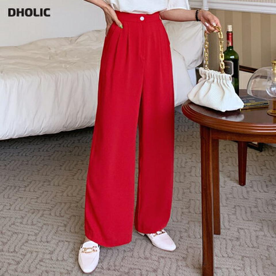 ワイドスラックス・全3色・t00558 レディース 【pt】韓国ファッション ボトムス ロング ロングパンツ スラックスパンツ スラックス ワイド ストレート ツータック ハイウエスト 無地 シンプル 体型カバー フェミニン カジュアル 春 秋