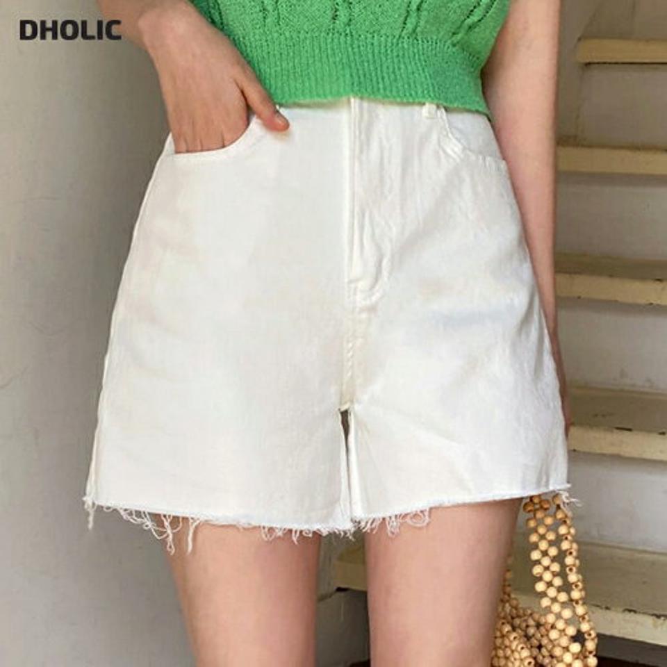 カットオフショートパンツ・全2色・t00556 レディース 【pt】韓国ファッション ボトムス ショート ショートパンツ カットオフ ウエストゴム ベルトループ ワイド コットン 綿 無地 シンプル 体型カバー カジュアル 夏 春 秋 ボトムス