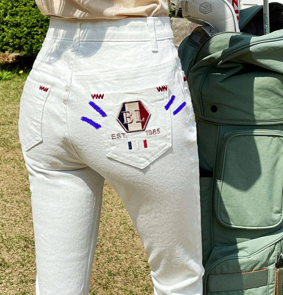 【10%OFF】バック刺繍ポケットスキニーパンツ・全2色・b02185 レディース 【pt】パンツ ズボン ロングパンツ スキニーパンツ ポケット 刺繍 カジュアル かわいい 単色 シンプル ラフ スポーツ 春 夏 韓国ファッション GOLFWEAR ゴルフウェア セール SALE