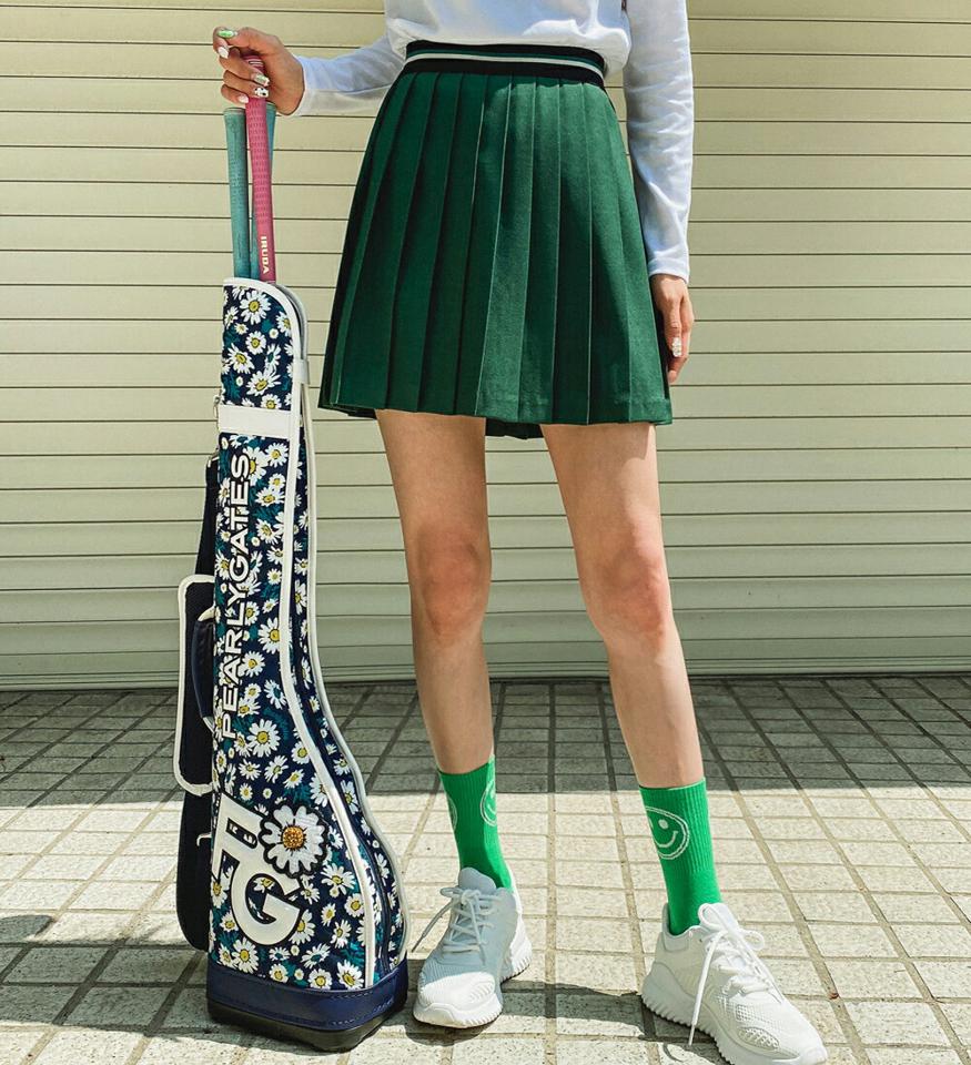 パンツ裏地配色プリーツスカート・全5色・b02182 レディース 【sk】スカート ミニスカート ショート丈 プリーツ スカートパンツ 単色 無地 シンプル カジュアル かわいい 可愛い ウエストゴム 緑 春 夏 韓国ファッション GOLFWEAR ゴルフウェア スクールガール 人気