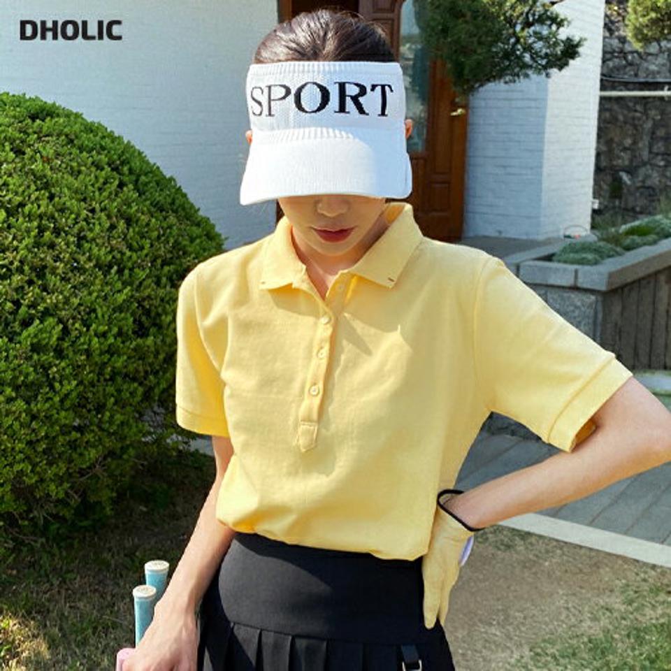 【10%OFF】レッドステッチスリットカラーTシャツ・全4色・t02198 レディース 【tops】トップス Tシャツ ポロ襟 スリット ステッチ 半袖 ポロシャツ 単色 無地 シンプル 大人 カジュアル アイドル 衣装 テニス 春 夏 韓国ファッション GOLFWEAR ゴルフウェア【HS】セール