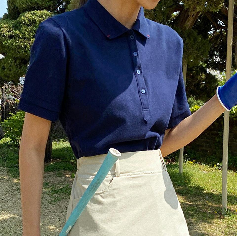 【10%OFF】レッドステッチスリットカラーTシャツ・全4色・t02198 レディース 【tops】トップス Tシャツ ポロ襟 スリット ステッチ 半袖 ポロシャツ 単色 無地 シンプル 大人 カジュアル アイドル 衣装 テニス 春 夏 韓国ファッション GOLFWEAR ゴルフウェア【HS】セール