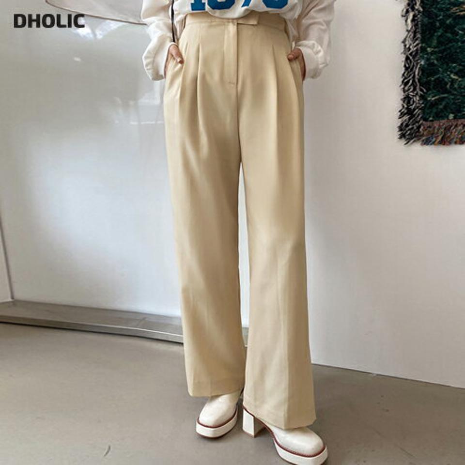 ツータックワイドスラックス・全4色・t66622 レディース 【pt】スラックス パンツ ズボン ロングパンツ ワイド タック 単色 無地 シンプル ベーシック ハイウエスト 大人 きれいめ オフィスカジュアル カラーパンツ 春 夏 韓国ファッション