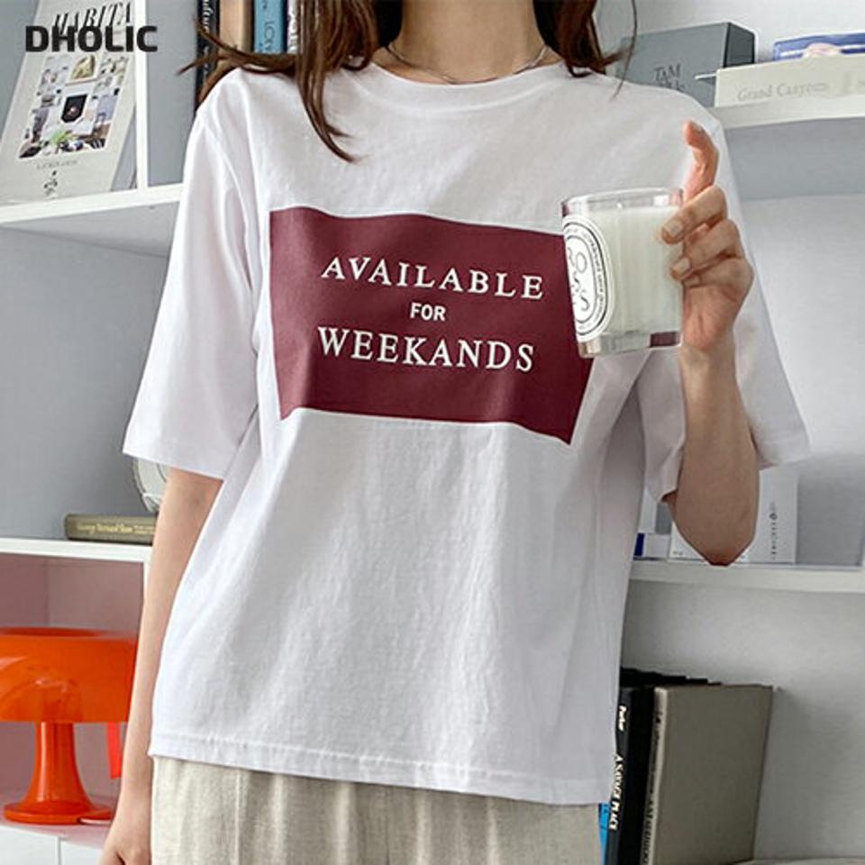 レタリングスクエアプリントオーバーフィットTシャツ・全3色・b66594 レディース 【tops】トップス Tシャツ ロゴ ロゴT プリント スクエア レタリング カジュアル ラフ ゆったり ラウンドネック 春 夏 韓国ファッション