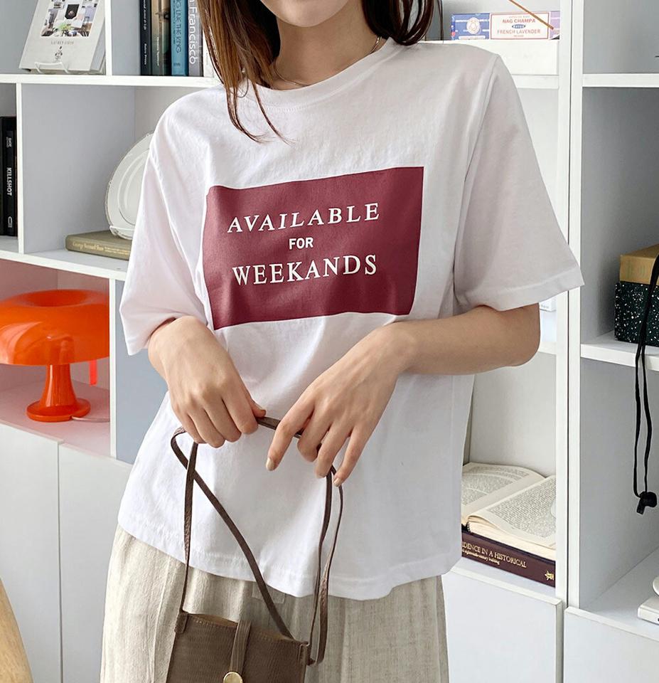 レタリングスクエアプリントオーバーフィットTシャツ・全3色・b66594 レディース 【tops】トップス Tシャツ ロゴ ロゴT プリント スクエア レタリング カジュアル ラフ ゆったり ラウンドネック 春 夏 韓国ファッション