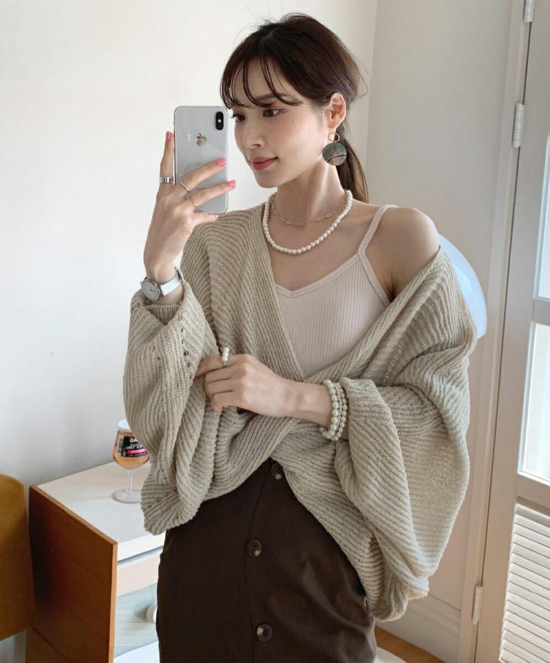 2WAYツイストカシュクールニット・全6色・t71999 レディース 【tops】トップス ニット 長袖 パステル 単色 ツイスト カシュクール 2WAY バックシャン クロップド丈 Vネック 鎖骨 デコルテ きれいめ 春 秋 韓国ファッション ハイホリHIHOLLI