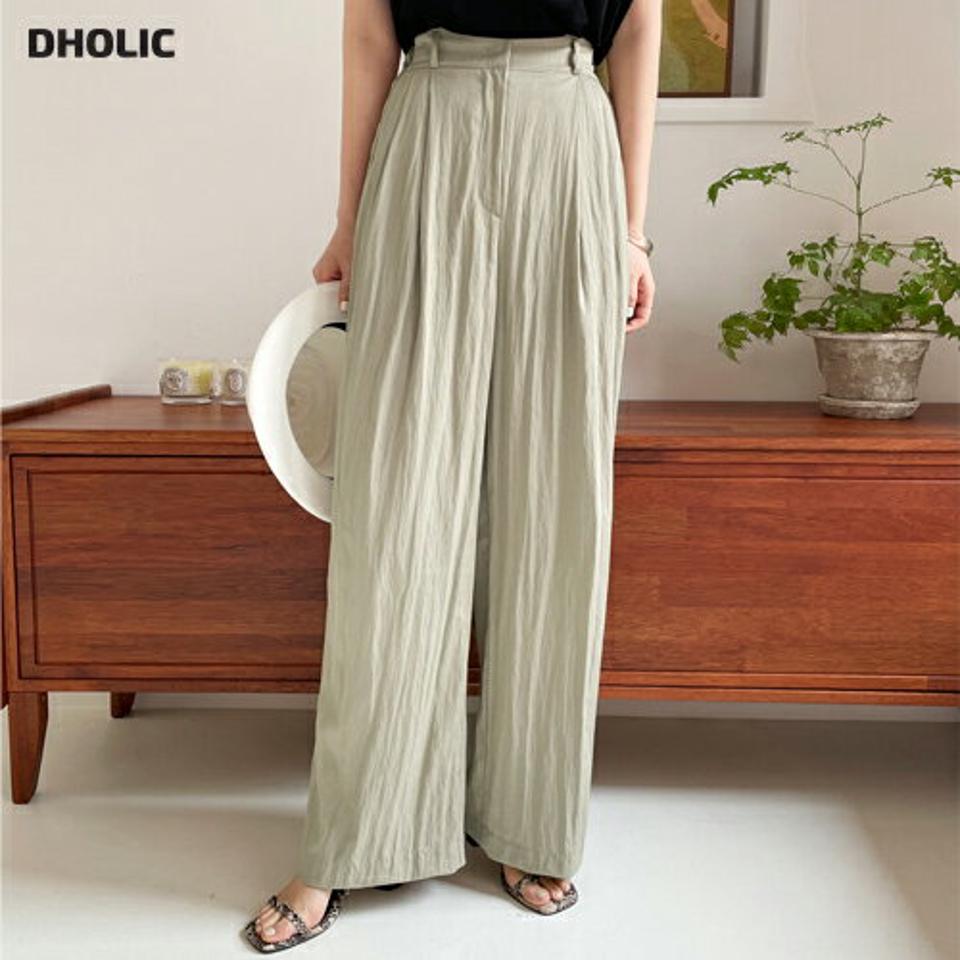 リンクルハイウエストワイドパンツ・全3色・t67227 レディース 【pt】パンツ ズボン ロングパンツ ワイドパンツ ハイウエスト リンクル 単色 シンプル カジュアル ラフ ナチュラル ストレート タック 春 夏 秋 韓国ファッション